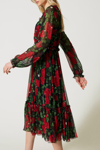 Vestido midi - Twinset - Negro, rojo y verde