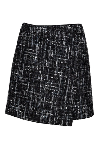 Falda cruzada de talle alto - Twinset - Blanco, negro y gris