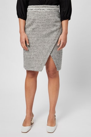 Falda recta de talle alto - Harmont & Blaine - Blanco y negro