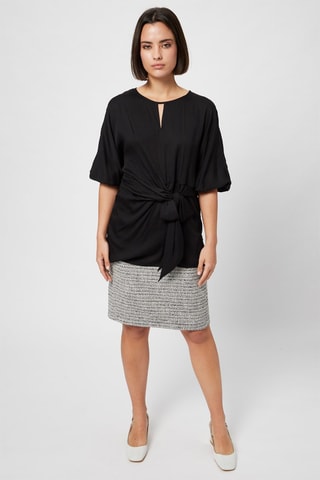 Falda recta de talle alto - Harmont & Blaine - Blanco y negro