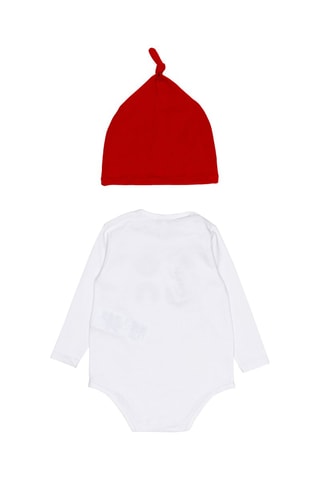 Gorro y body - Blanco y rojo