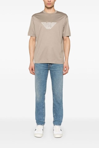 Camiseta - Blanco y beige
