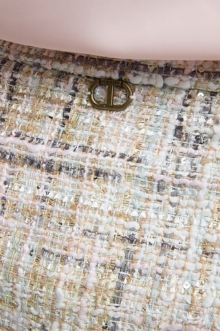 Falda cruzada de talle alto - Blanco, beige, rosa y gris
