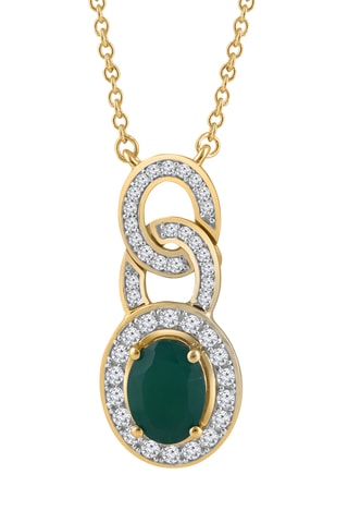 Collar - Oro amarillo, ónice y diamantes