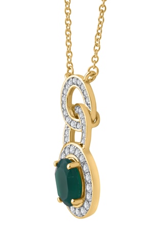 Collar - Oro amarillo, ónice y diamantes