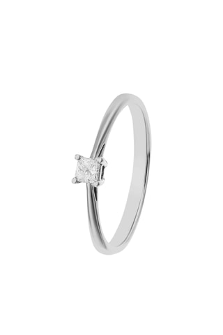 Solitario - Oro blanco y diamante