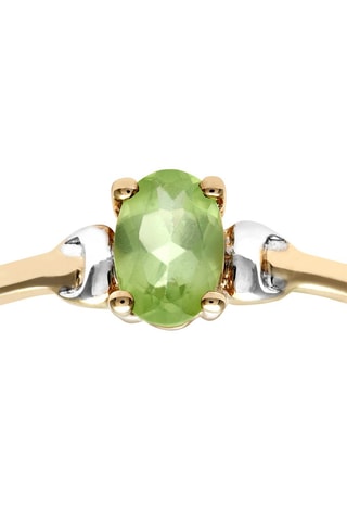 Anillo Oro amarillo, oro blanco y peridoto
