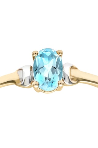 Anillo - Oro amarillo, oro blanco y topacio