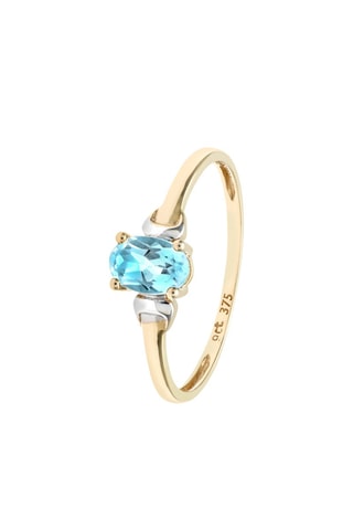 Anillo - Oro amarillo, oro blanco y topacio