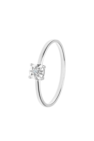 Solitario - Oro blanco y diamante