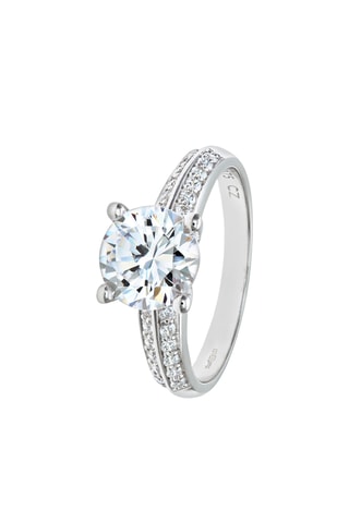 Anillo - Oro blanco y circones