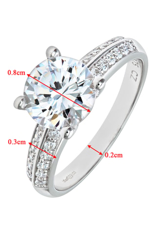 Anillo - Oro blanco y circones