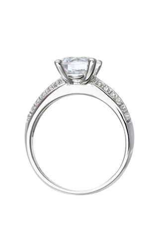 Anillo - Oro blanco y circones