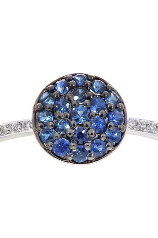 Anillo - Oro blanco, diamantes y zafiros