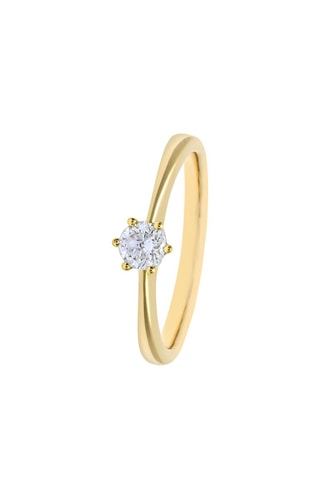 Solitario - Oro amarillo y diamante