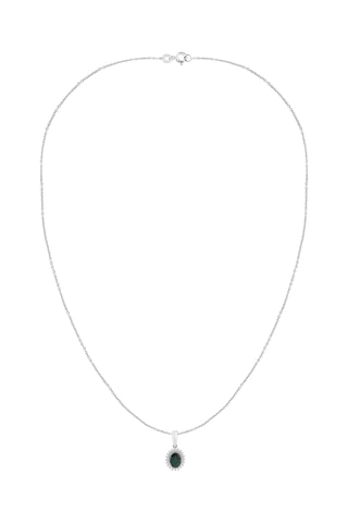 Collar - Oro blanco, ónice y diamantes