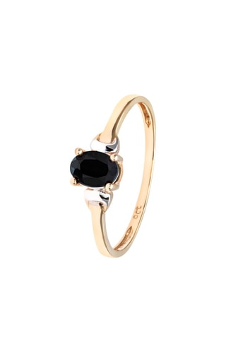 Anillo - Oro amarillo, oro blanco y zafiro