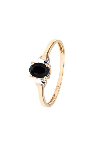 Anillo - Oro amarillo, oro blanco y zafiro