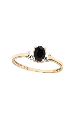 Anillo - Oro amarillo, oro blanco y zafiro