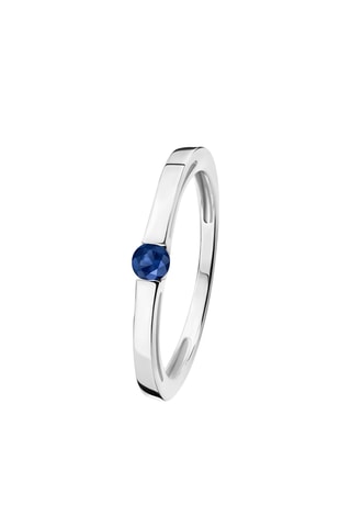 Anillo - Oro blanco y zafiro