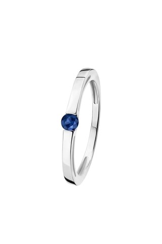 Anillo - Oro blanco y zafiro