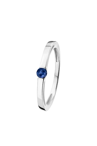Anillo - Oro blanco y zafiro