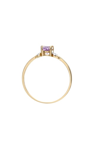 Anillo Oro amarillo, oro blanco y amatista
