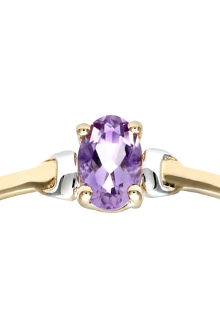 Anillo Oro amarillo, oro blanco y amatista