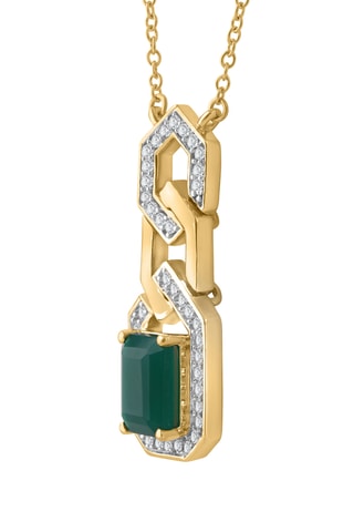 Collar - Oro amarillo, ónice y diamantes