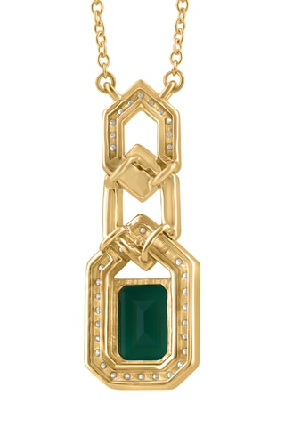 Collar - Oro amarillo, ónice y diamantes