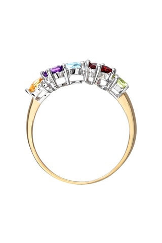 Anillo - Oro amarillo, diamantes, amatista, peridoto, topacio, citrino y granate