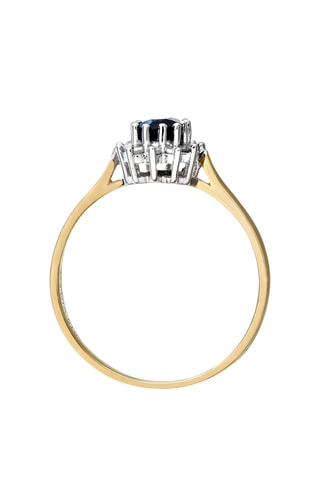 Anillo - Oro amarillo, zafiro y diamantes