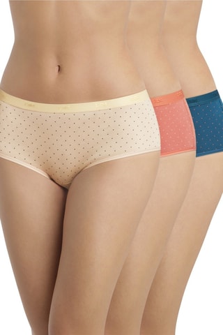 3 shortis Les Pockets Coton - Amarillo y rojo - Dim