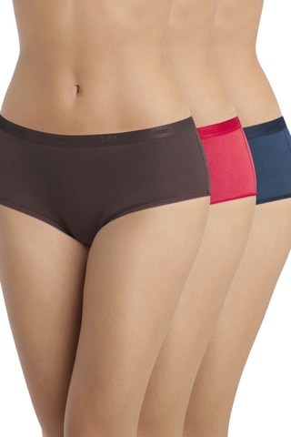 3 shortis Les Pockets Ecodim - Marrón y rojo - Dim