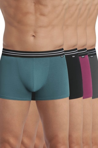 4 bóxers Ecodim - Azul pato, negro y fucsia - Dim