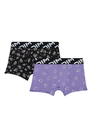 2 bóxers Micro Recyclée - Negro y violeta - Dim