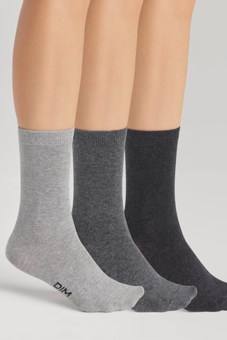 12 pares de calcetines Coton Nice Price - Gris jaspeado y antracita - Dim