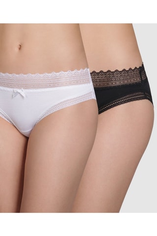 2 bragas Sexy Fashion - Blanco y negro - Dim