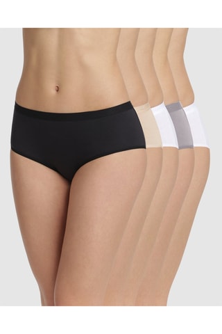 5 shortys Les Pockets EcoDIM - Negro, beige, blanco y gris - Dim