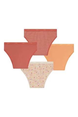 4 bragas Les Pockets - Rojo teja, beige y naranja - Dim