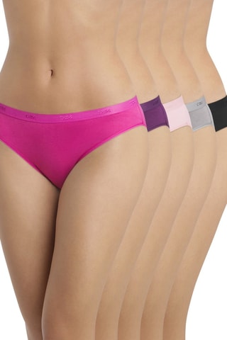 5 bragas Les Pockets Coton - Fucsia y violeta - Dim