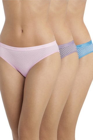 3 bragas Les Pockets Coton - Rosa empolvado y violeta - Dim