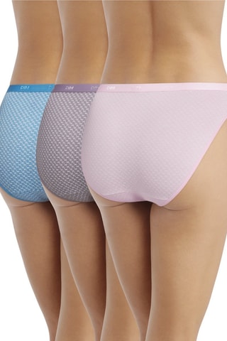 3 bragas Les Pockets Coton - Rosa empolvado y violeta - Dim