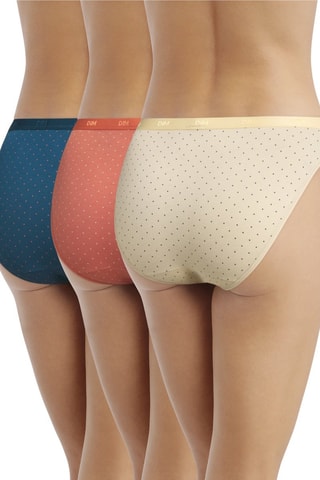 3 bragas Les Pockets Coton - Amarillo y rojo - Dim