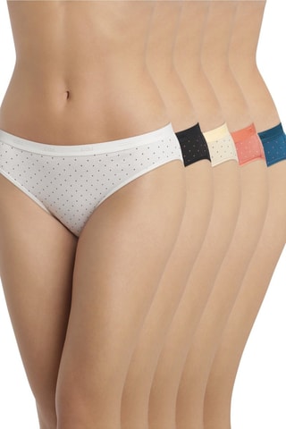 5 bragas Les Pockets Coton - Blanco y negro - Dim