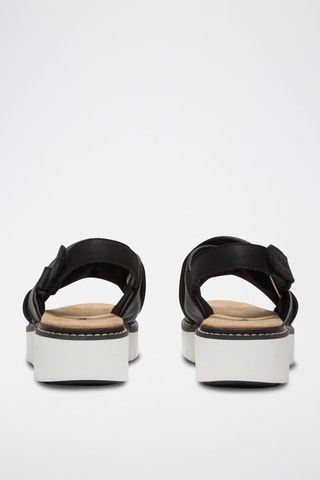 Sandalias de piel con plataforma - Negro
