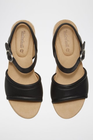 Sandalias de piel con plataforma - Negro