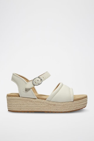 Sandalias de piel con plataforma - Blanco