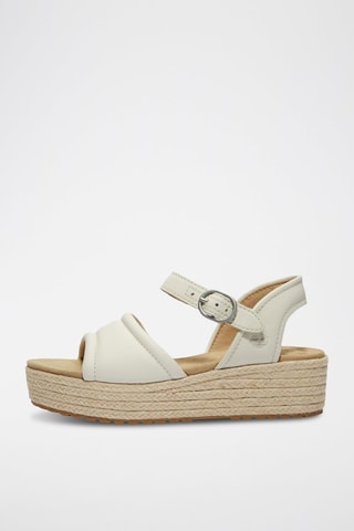 Sandalias de piel con plataforma - Blanco