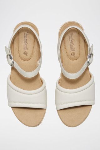 Sandalias de piel con plataforma - Blanco